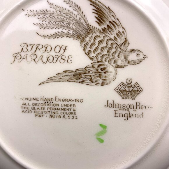 Vintage Set of 3 Johnson Brothers Bird of Paradise Rimmed Soup Bowl - Picture 10 of 11